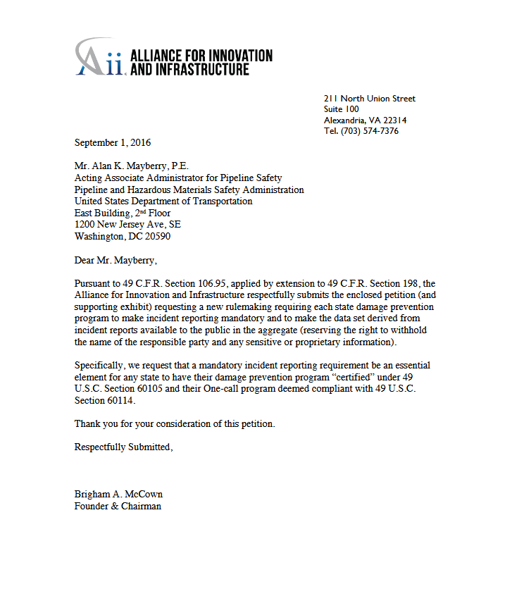 Screenshot 2026-10-08 145317 Aii Petitions PHMSA to Require Mandatory Excavation Damage Reporting